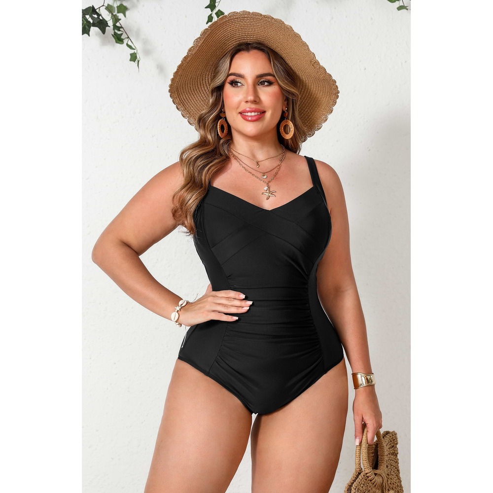 Cupshe Black Tummy Control One Piece Swimsuit Size L NWT
